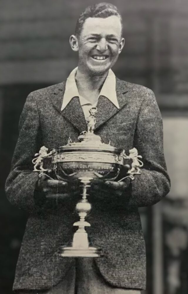 Bobby Locke and Empire Trophy, 1936.